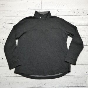 Horny Toad Sweater Mens Large Gray‎ Wool Blend Mock Neck Pullover Zip Pocket